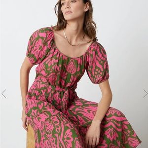 Velvet by Graham & Velvet Madilyn Printed Cotton Gauze Midi Dress, Size Small